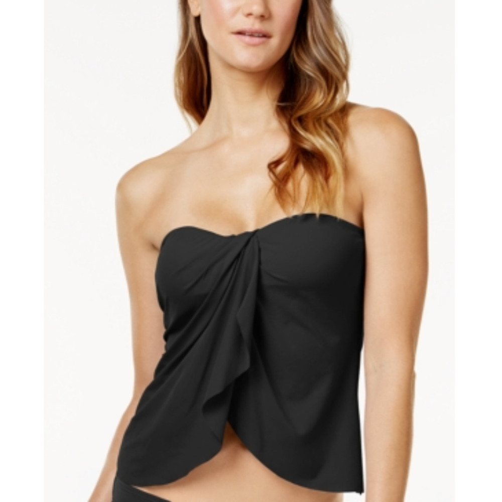 Vince Camuto Women Sanremo Shades Draped Bandini Swim Top Black Size S